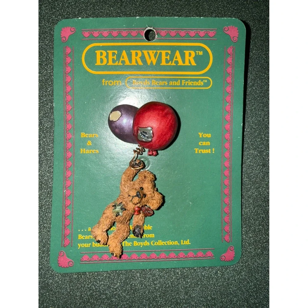 Boyds‎ Bears Bearwear Pin Vintage 1995 Teddy Bear with Balloons Brooch 26116